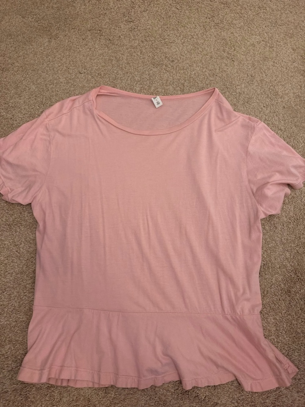 bp Pink Short-Sleeve Peplum Tee
